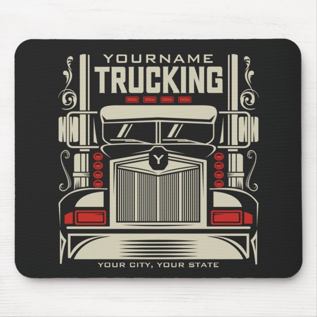 Personalized Trucking 18 Wheeler BIG RIG Trucker  Mouse Mat (Front)