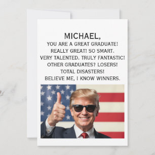 Personalized Trump Graduation Card, Funny Birthday Holiday Card