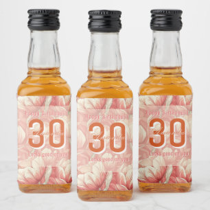 Personalized Tulip Floral Garden Birthday Party Liquor Bottle Label