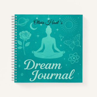 Personalized Turquoise Dream Journal Notebook