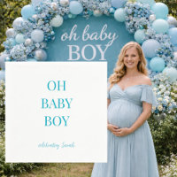 Personalized Turquoise Oh Baby Boy Shower Napkins
