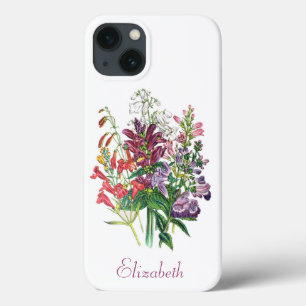 Personalized Turtlehead and Beardtongue Flowers Ca iPhone 13 Case