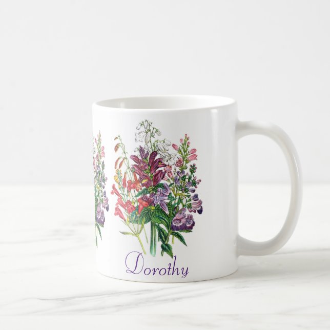 Personalized Turtlehead and Beardtongue Flowers Coffee Mug (Right)