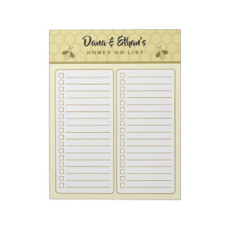 Personalized Two Column Honey Do List Notepad