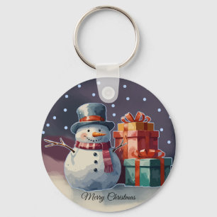 Personalized two-sided christmas besties cat dog key ring