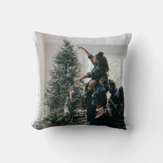 Personalized Two Sided Family Christmas Photo Cushion