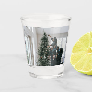 Personalized Two Sided Family Christmas Photo  Shot Glass