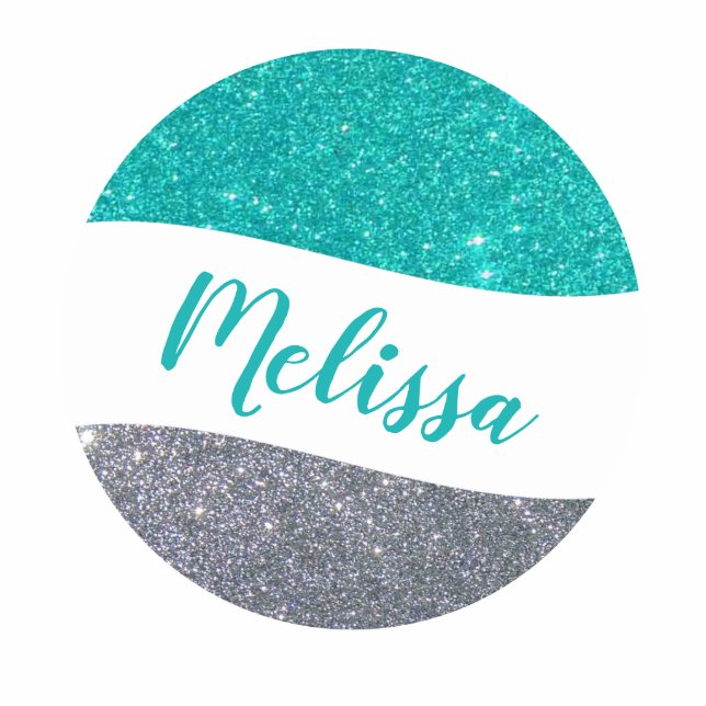 Personalized two tone glitter magnet photo sculpture magnet (Front)