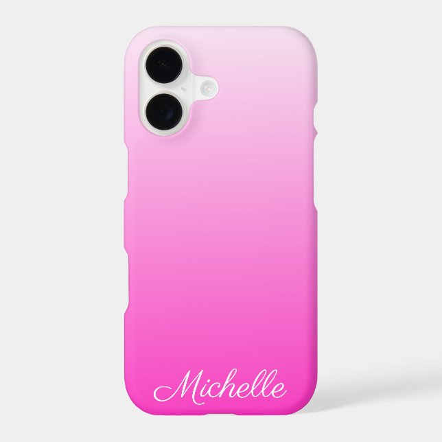 Personalized two-tone gradient ombre hot pink (Back)