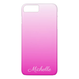 Personalized two-tone gradient ombre hot pink iPhone 8 plus/7 plus case