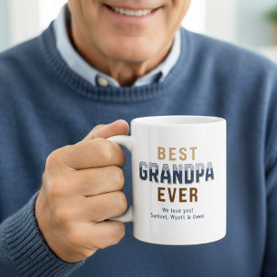 Personalized Typography Design Best Grandpa Ever  Coffee Mug