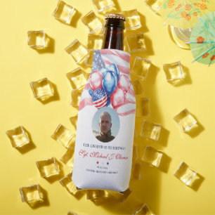 Personalized U.S. Military Retirement Photo Bottle Cooler