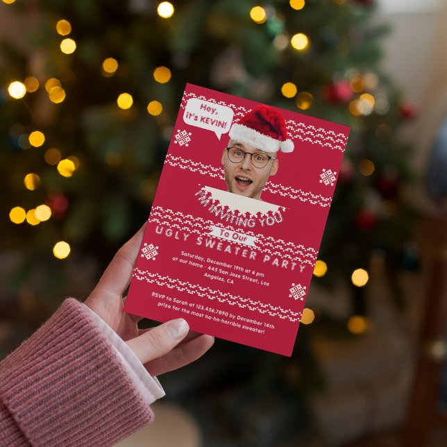 Personalized Ugly Christmas Sweater Holiday Party  Invitation (Creator Uploaded)