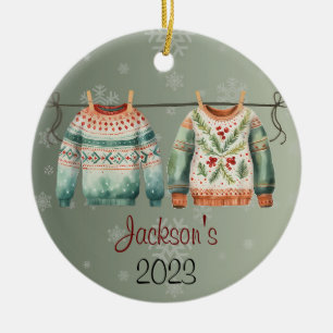 Personalized Ugly Christmas  Sweater Ornament