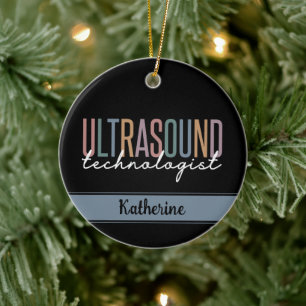 Personalized Ultrasound Technologist Gifts Ceramic Tree Decoration