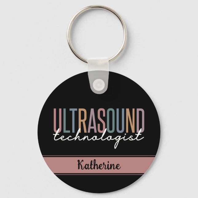 Personalized Ultrasound Technologist Gifts Key Ring (Front)