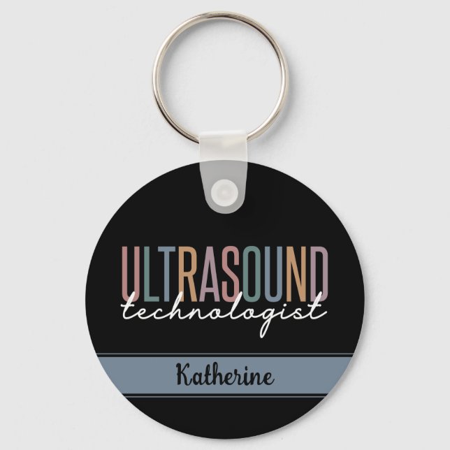 Personalized Ultrasound Technologist Gifts Key Ring (Front)