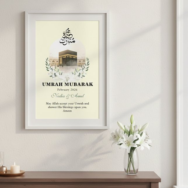 Personalized Umrah Mubarak Gifts & Islamic Wall Ar Poster (Creator Uploaded)