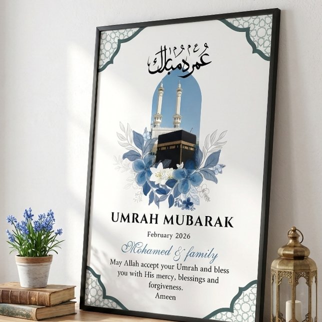 Personalized Umrah Mubarak Islamic Wall Art Poster (Creator Uploaded)