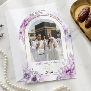 Personalized Umrah Mubarak with Photo Greeting Car Invitation