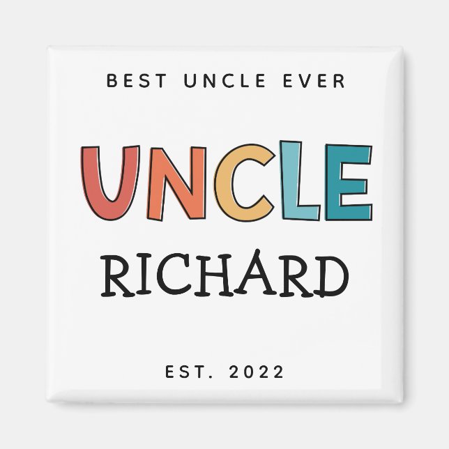 Personalized Uncle Retro Gift Best Uncle Ever Cute Magnet (Front)