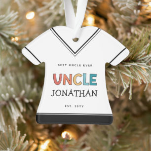 Personalized Uncle Retro Gift Best Uncle Ever Cute Ornament