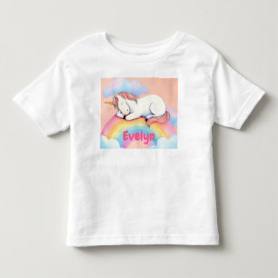 Personalized Unicorn Gift, Watercolors, Toddler T-Shirt