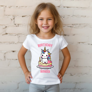 Personalized Unicorn Girl Birthday Party  T-Shirt