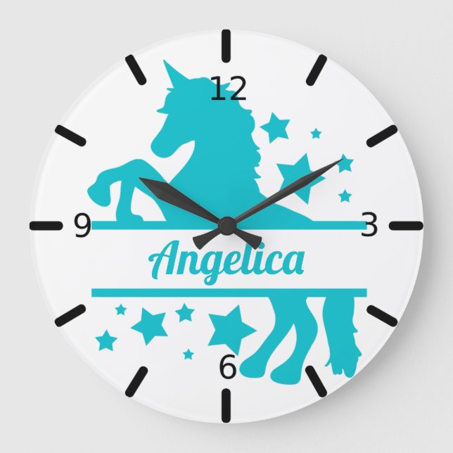 Personalized Unicorn Large Clock (Front)
