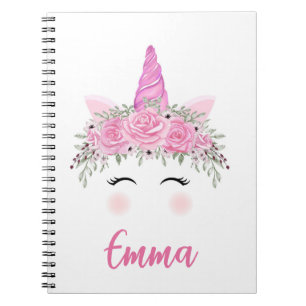 Personalized Unicorn Notebook With Pink Name