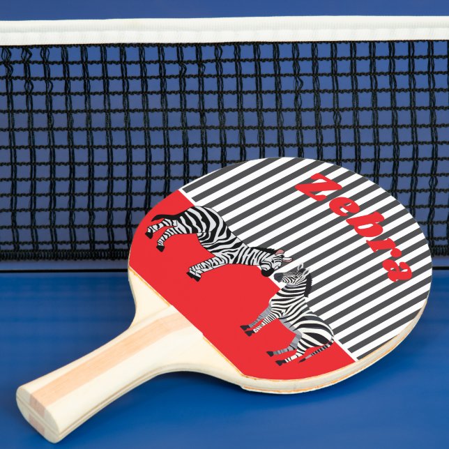 Personalized Unique background Zebra Red Black Ping Pong Paddle (Insitu)