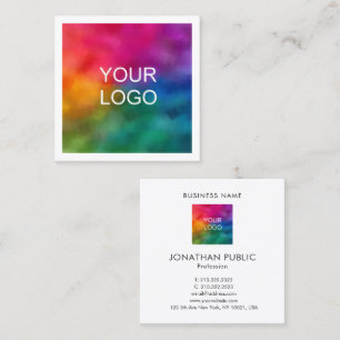 Personalized Upload Your Business Company Logo Square Business Card