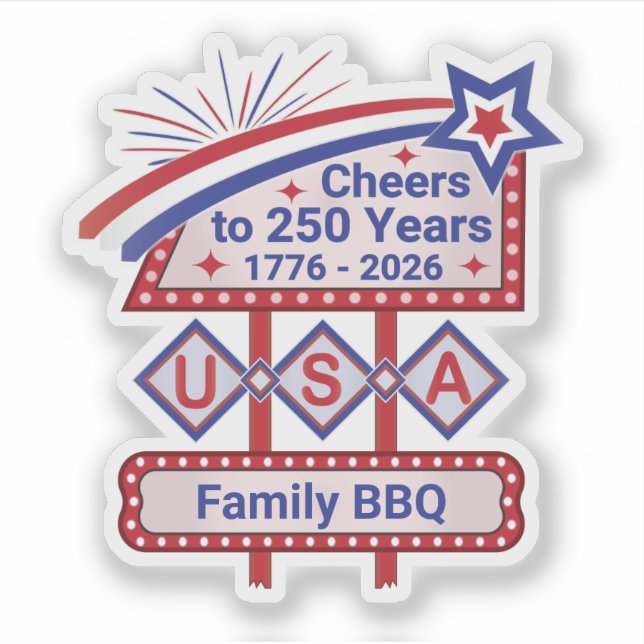 Personalized USA 250–Patriotic Retro Marquee (Front)