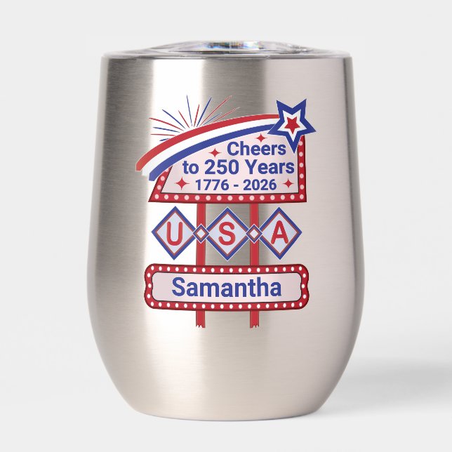 Personalized USA 250–Patriotic Retro Marquee (Front)