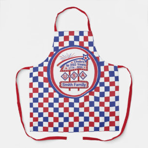 Personalized USA 250–Patriotic Retro Marquee Apron
