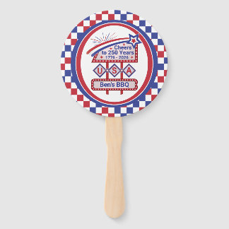 Personalized USA 250–Patriotic Retro Marquee Hand Fan