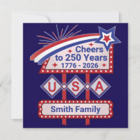 Personalized USA 250–Patriotic Retro Marquee