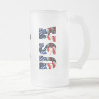 PERSONALIZED USA 3D Patriotic Frosted Beer Mug