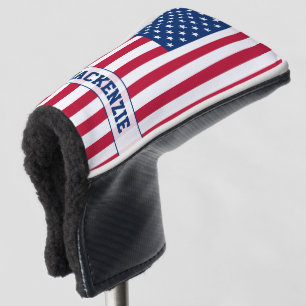 Personalized USA Flag Stars and Stripes Golf Head Cover