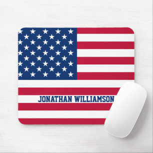 Personalized USA Flag Stars and Stripes Mouse Mat