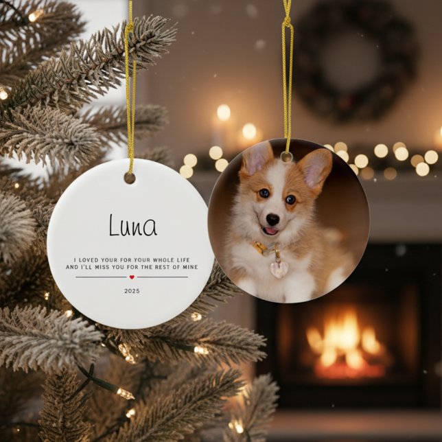 Personalized Using Pet's Photo & Name Ceramic Tree Decoration (Creator Uploaded)