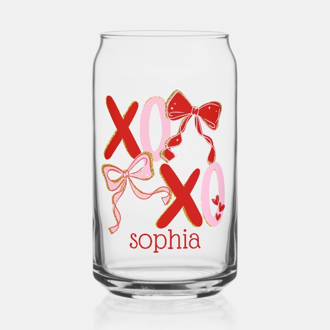 personalized Valentine gift - Valentine Can Glass (Front)