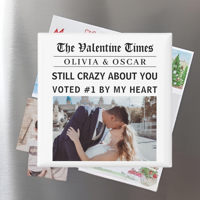 Personalized Valentine Newspaper  Magnet (Creator Uploaded)