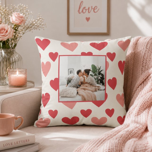 Personalized Valentine Photo Heart Throw Pillow (Creator Uploaded)