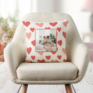 Personalized Valentine Photo Heart Throw Pillow