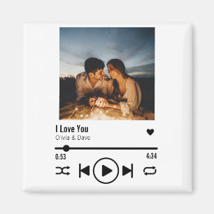 Personalized Valentine Photo Song Playlist Magnet