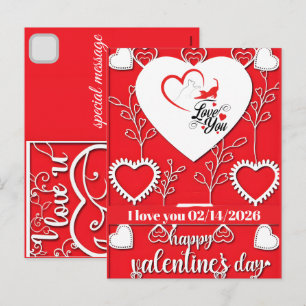 Personalized Valentine’s Day Cats: I Love You Holiday Postcard