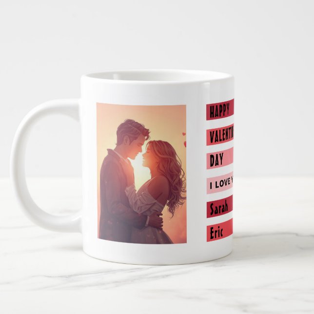 Personalized Valentine’s Day Gift Large Coffee Mug (Left)
