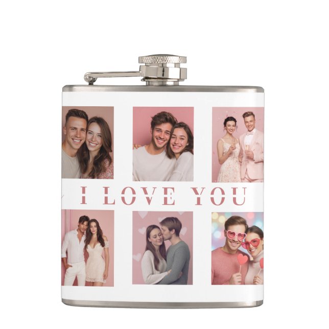 Personalized Valentine's Day Flask | Custom Photos (Front)