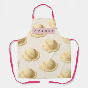 Personalized Vanilla Ice Cream Scoop Pattern Apron